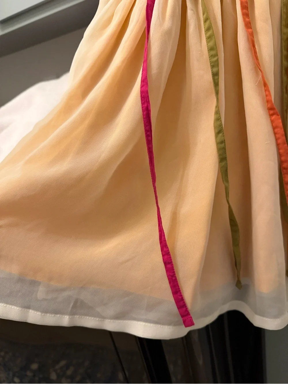 Well Dressed Wolf Peach and Orange Ribbon Sundress